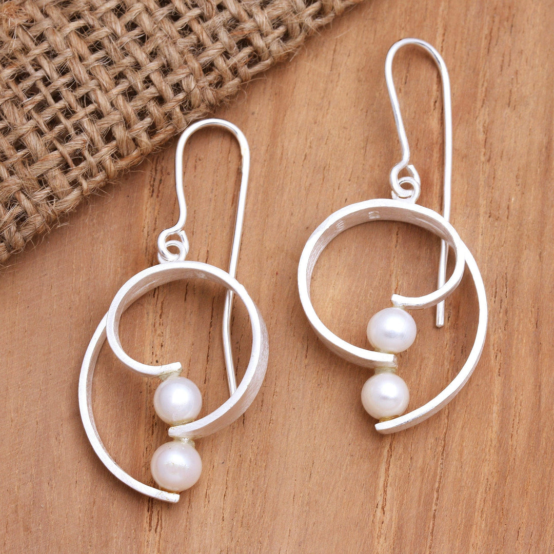 Hand Crafted Cultured Pearl Dangle Earrings - Affectionate Afternoon