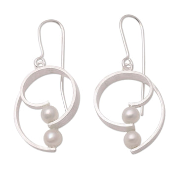 Hand Crafted Cultured Pearl Dangle Earrings - Affectionate Afternoon