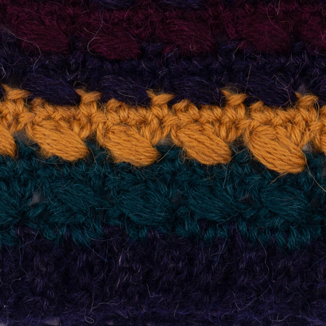 Hand Crocheted 100% Alpaca Hat - Winter Sunset