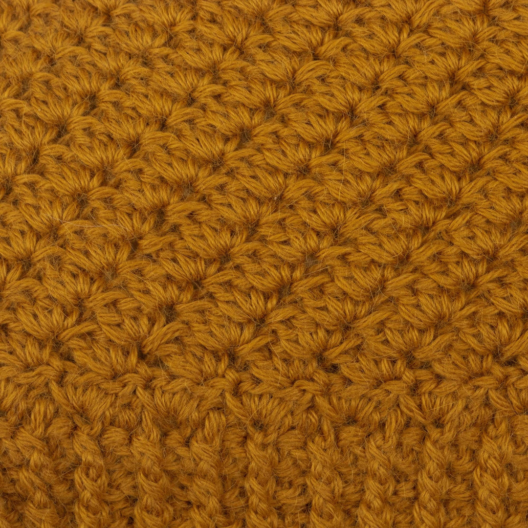 Hand Crocheted 100% Alpaca Hat - Golden Ochre