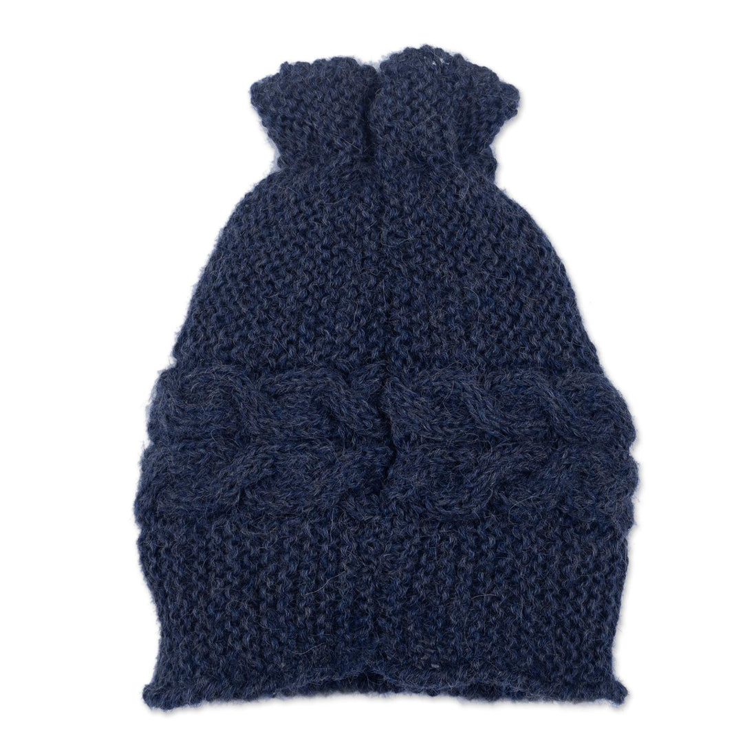 Blue Hand Crocheted 100% Alpaca Hat - Cusco Blues