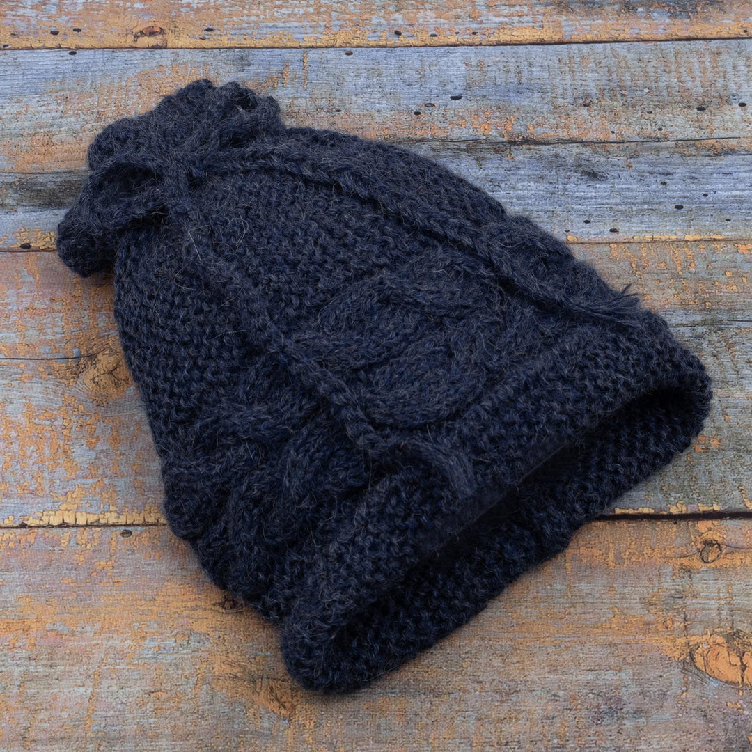 Blue Hand Crocheted 100% Alpaca Hat - Cusco Blues