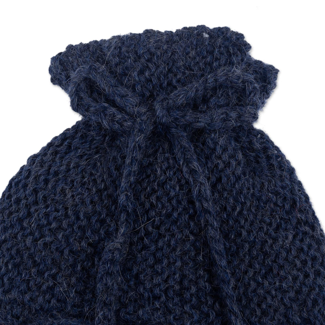 Blue Hand Crocheted 100% Alpaca Hat - Cusco Blues