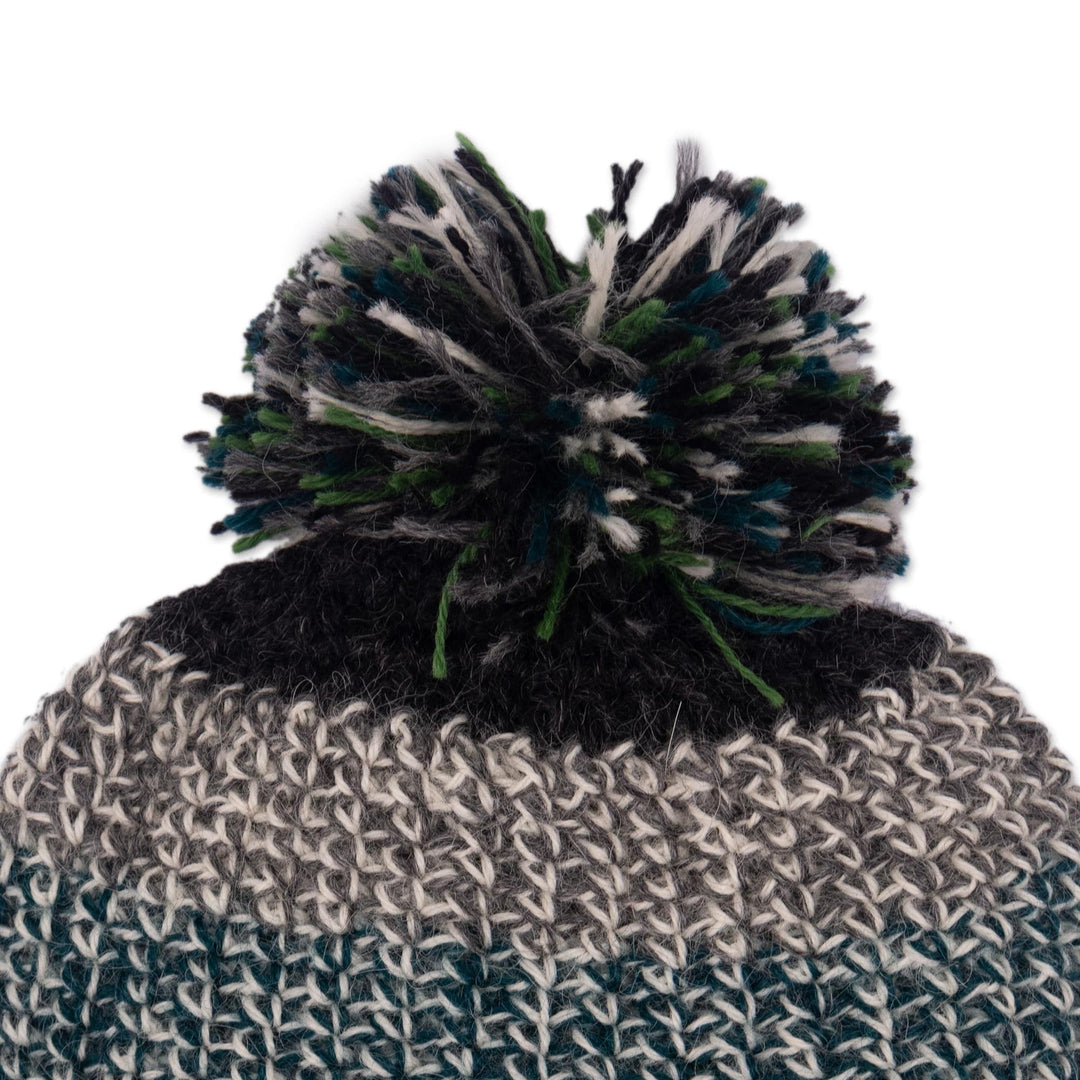 Artisan Crocheted 100% Alpaca Hat - Wintry Mix