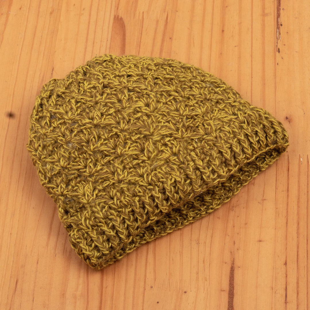 Hand Crocheted 100% Alpaca Hat from Peru - Andean Maize