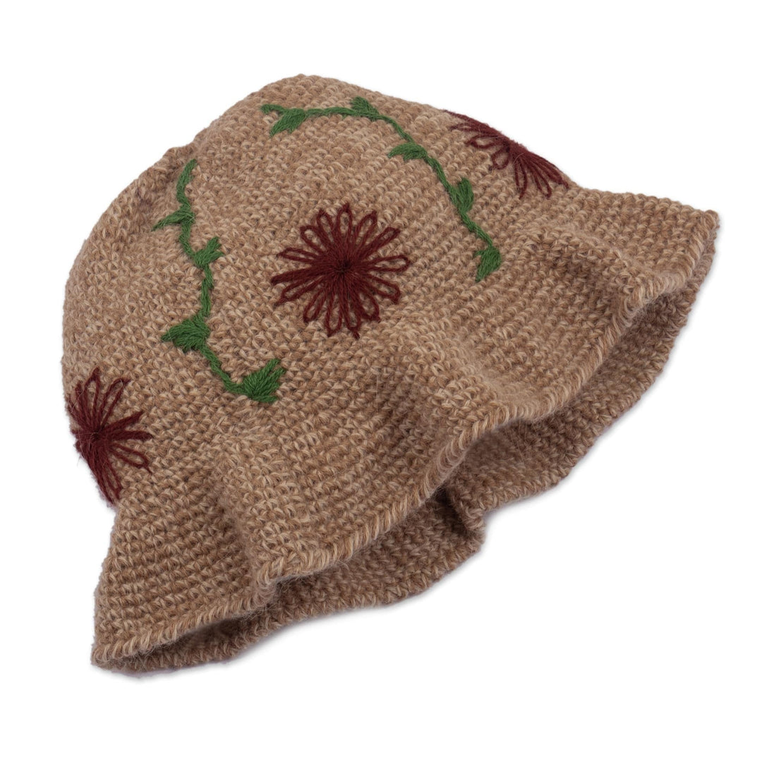 Brimmed 100% Alpaca Hat - Winter Garden