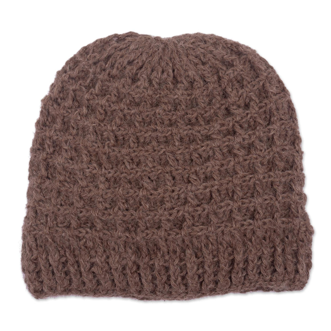Brown 100% Alpaca Hat - Mountain Road