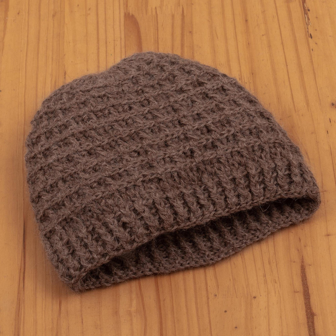 Brown 100% Alpaca Hat - Mountain Road