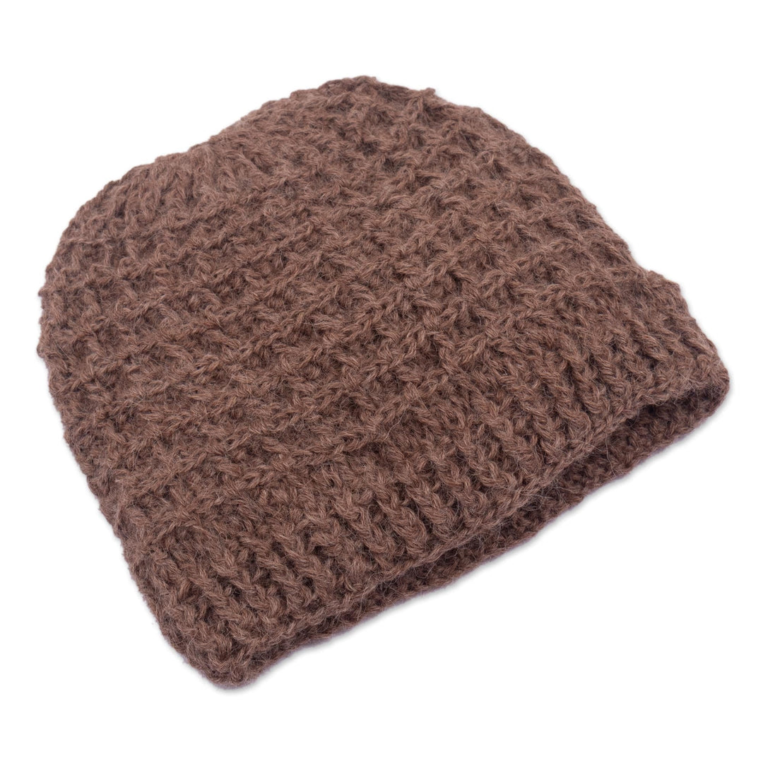 Brown 100% Alpaca Hat - Mountain Road