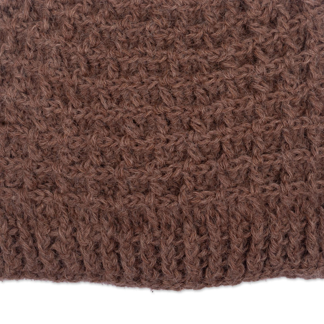 Brown 100% Alpaca Hat - Mountain Road