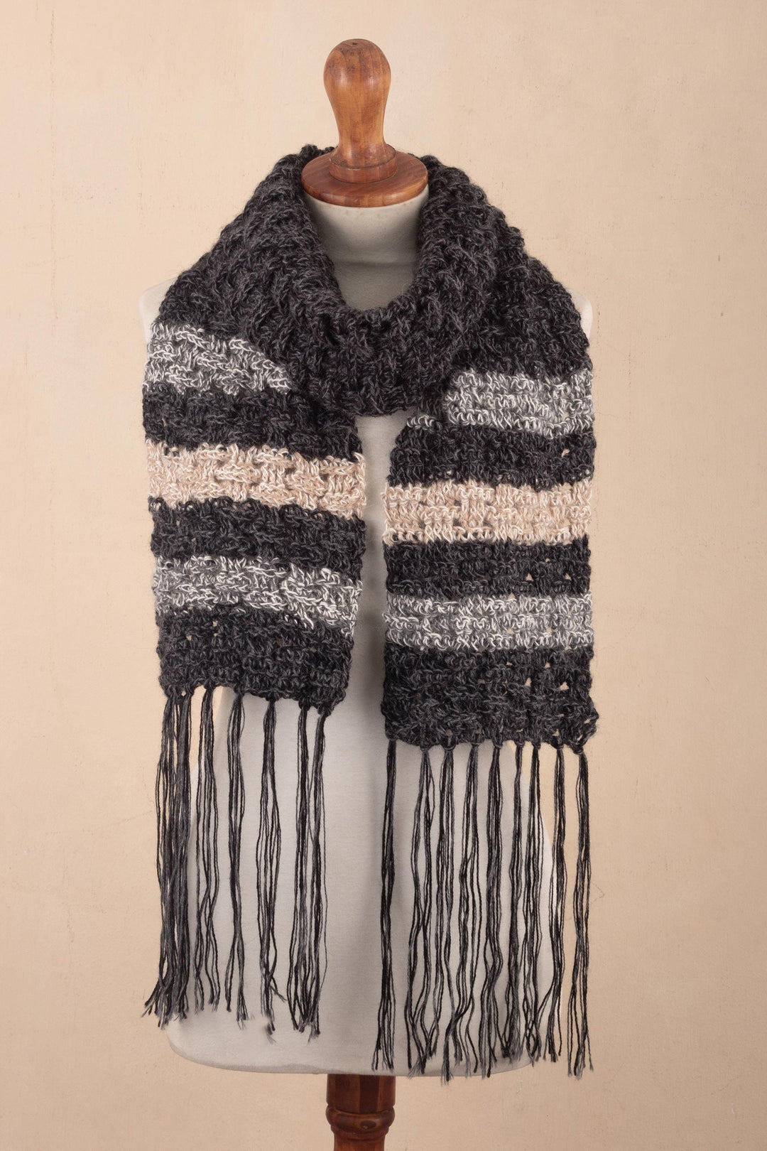 Hand Crocheted 100% Alpaca Scarf - Streets of Cusco