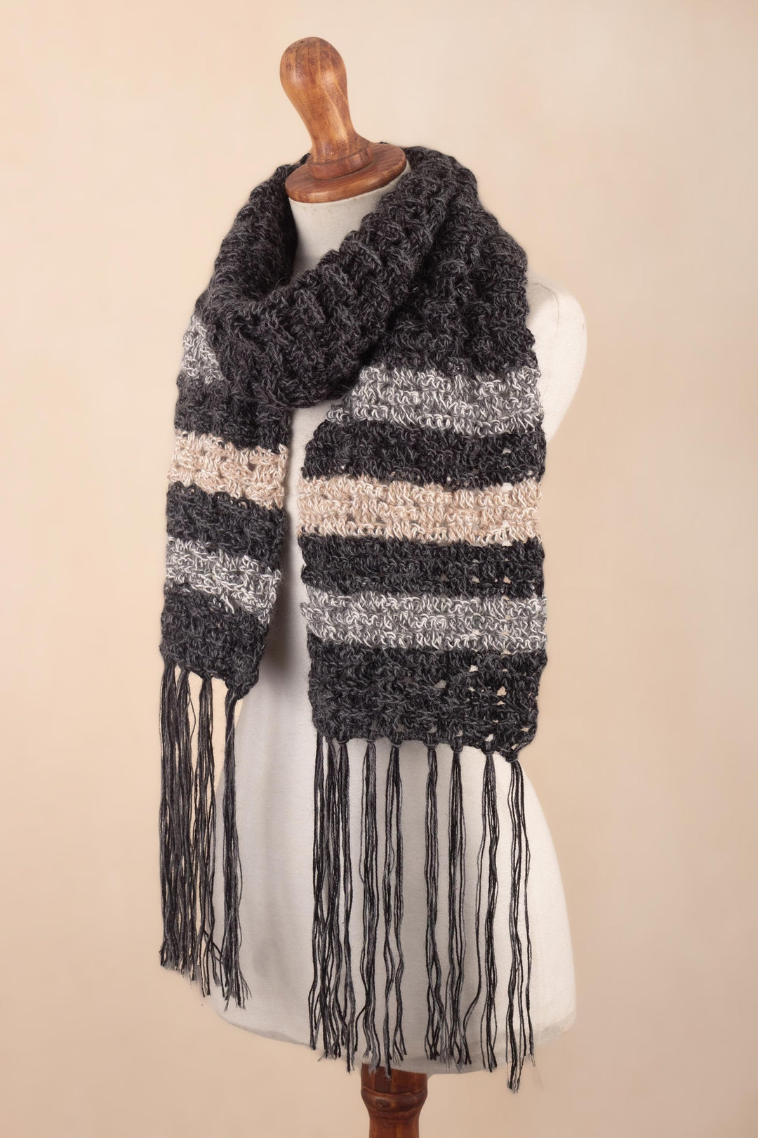 Hand Crocheted 100% Alpaca Scarf - Streets of Cusco