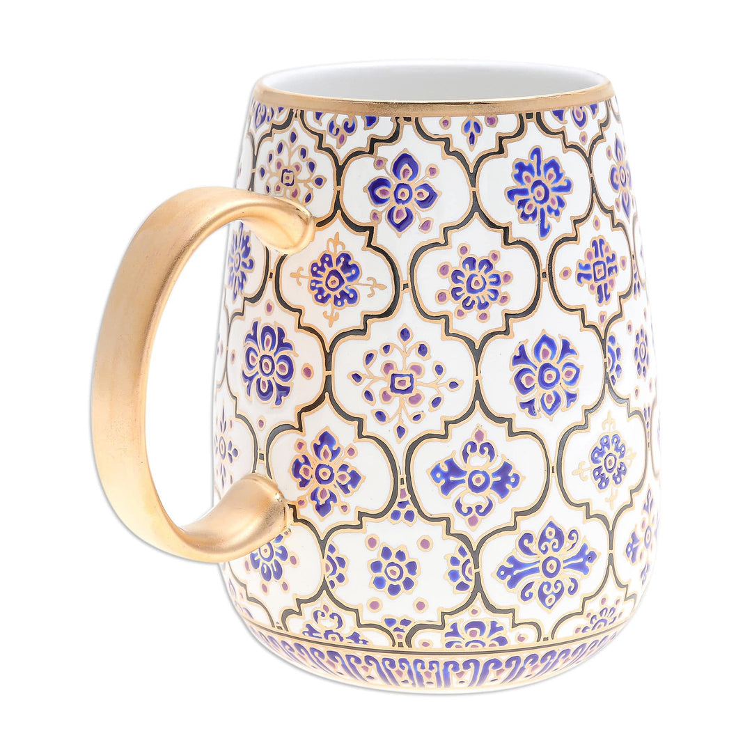 Hand-Painted Ceramic Mug - Royal Pagoda