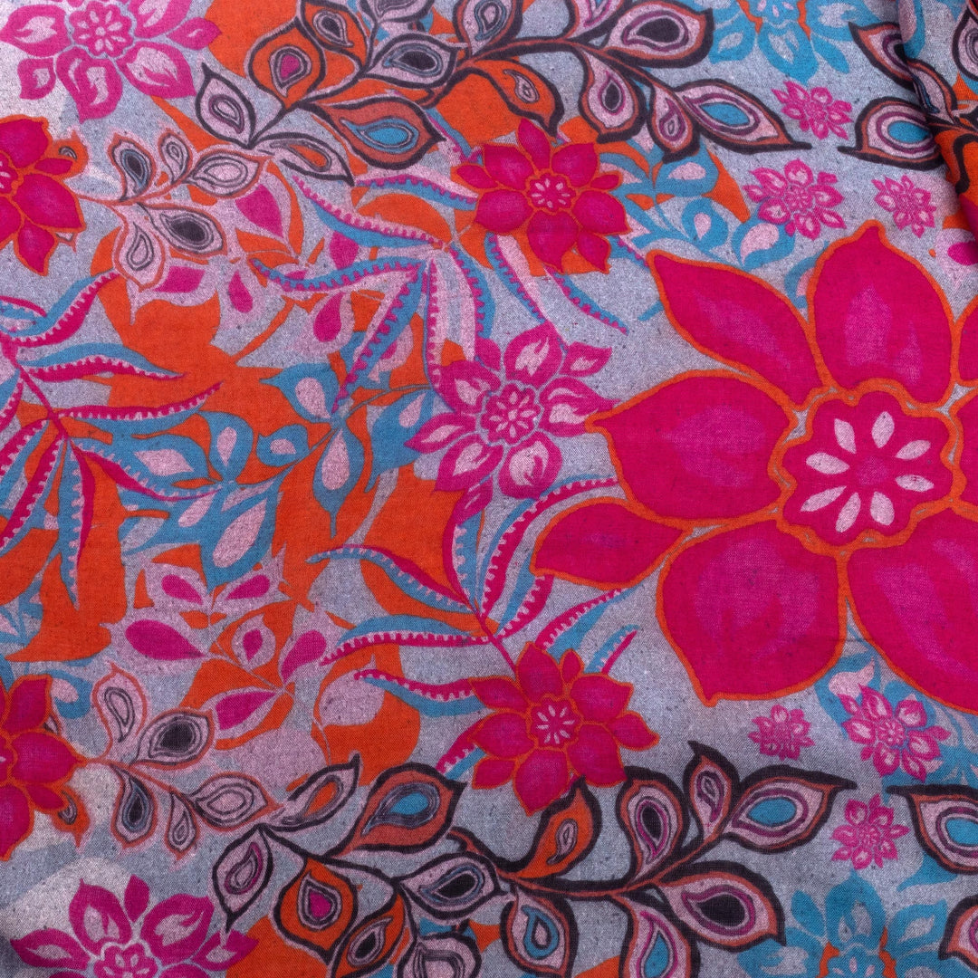 Floral Modal Shawl from Peru - Spring Colors
