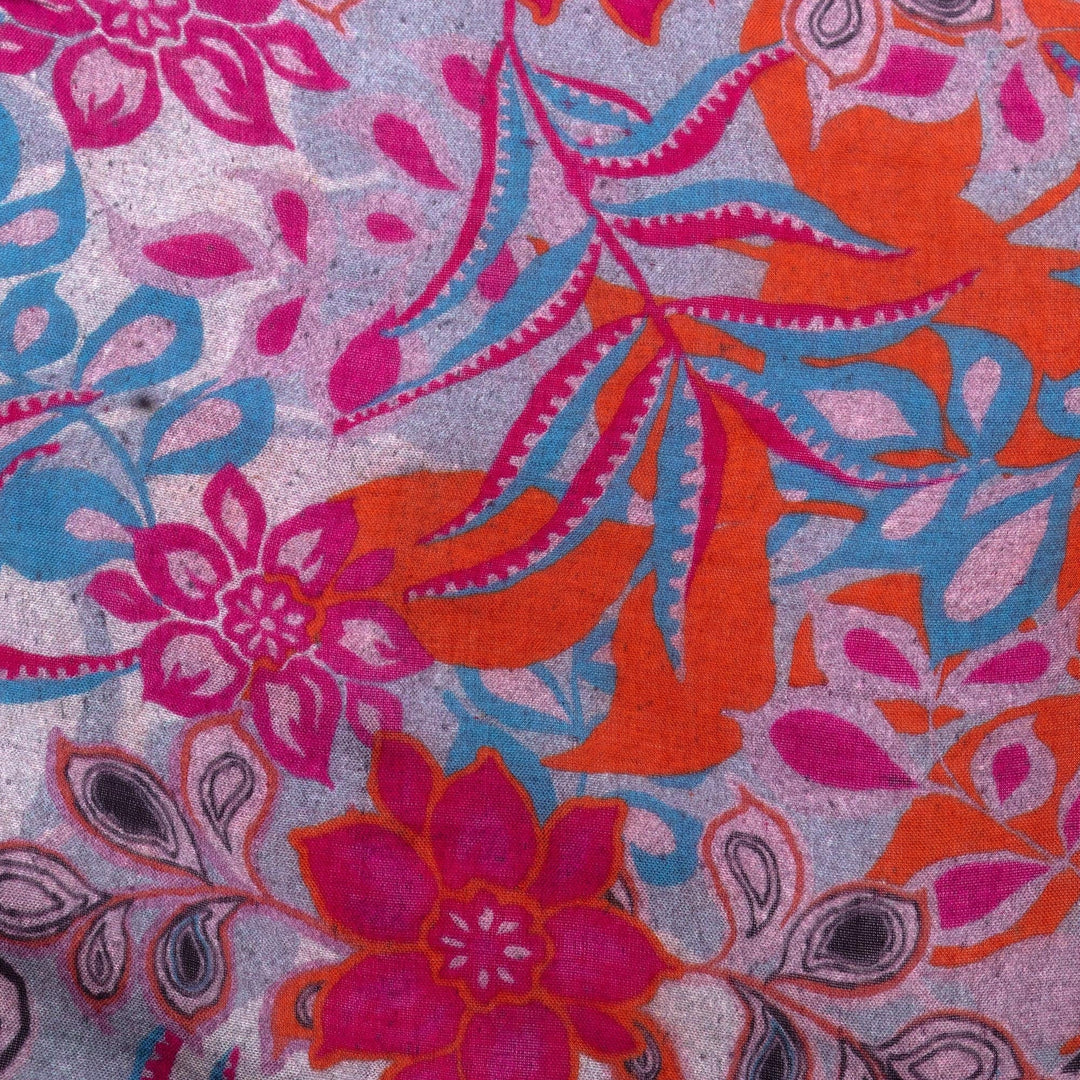 Floral Modal Shawl from Peru - Spring Colors