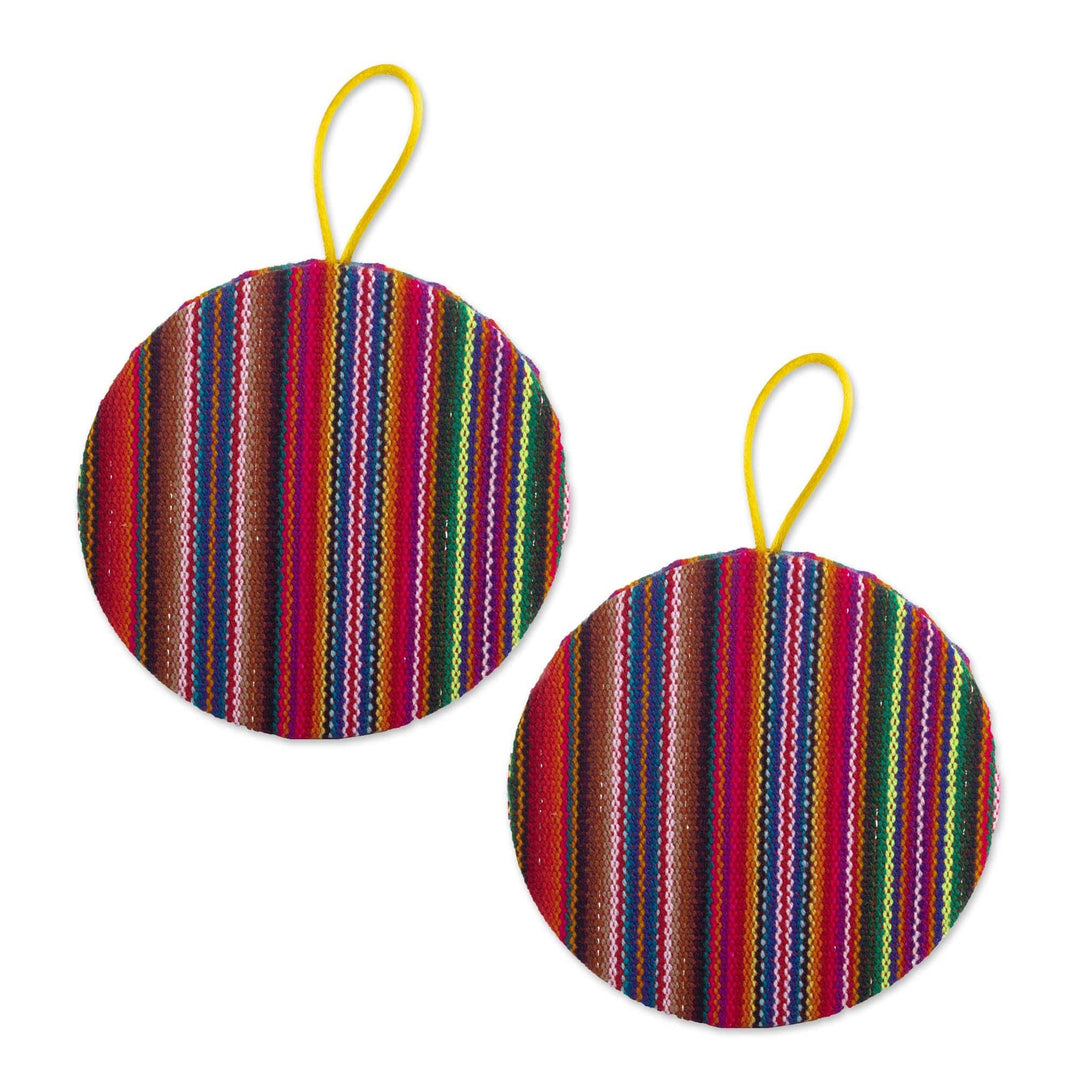 Colorful Fabric Nativity Ornaments (Pair) - Lullaby in the Andes
