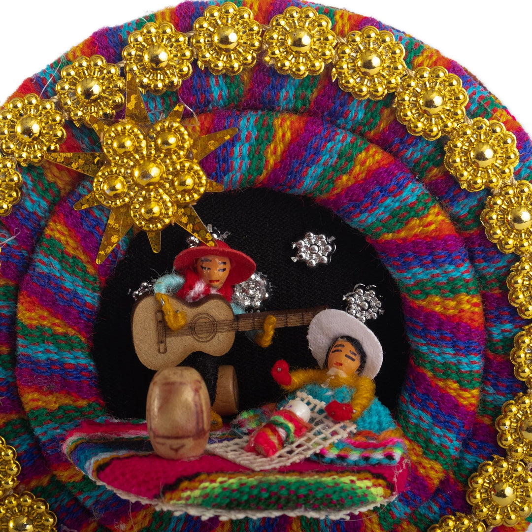 Colorful Fabric Nativity Ornaments (Pair) - Lullaby in the Andes