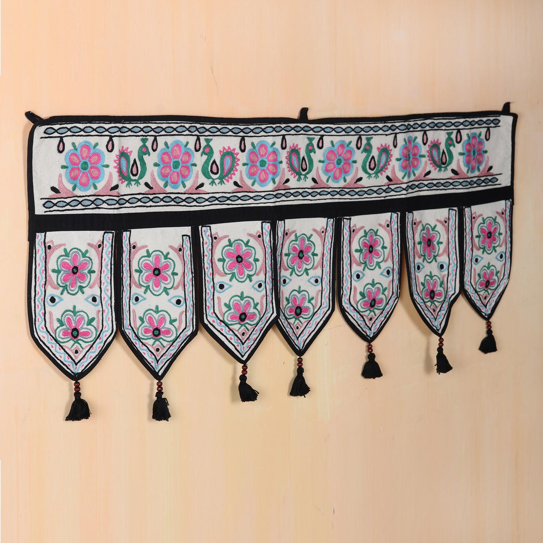 Embroidered Cotton Wall Hanging - Garden Grow