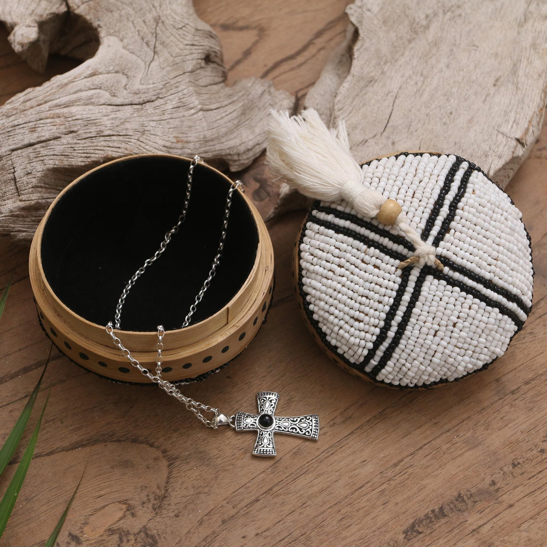 Hand Made Beaded Bamboo Box from Bali - Mod Combo