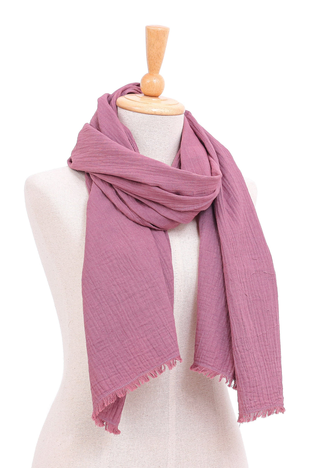 Thailand 100% Cotton Hand Made Dusty Lilac Scarf - Thailand Lilac