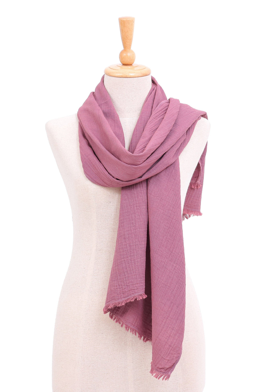 Thailand 100% Cotton Hand Made Dusty Lilac Scarf - Thailand Lilac