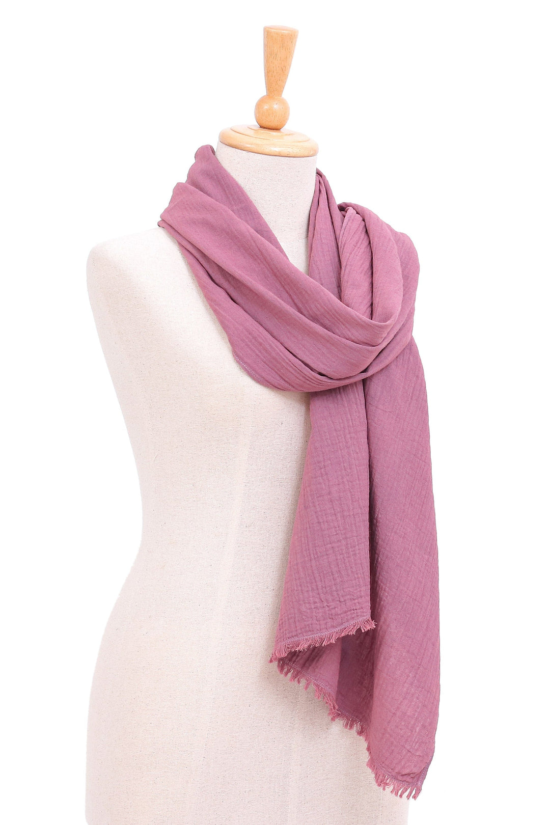 Thailand 100% Cotton Hand Made Dusty Lilac Scarf - Thailand Lilac
