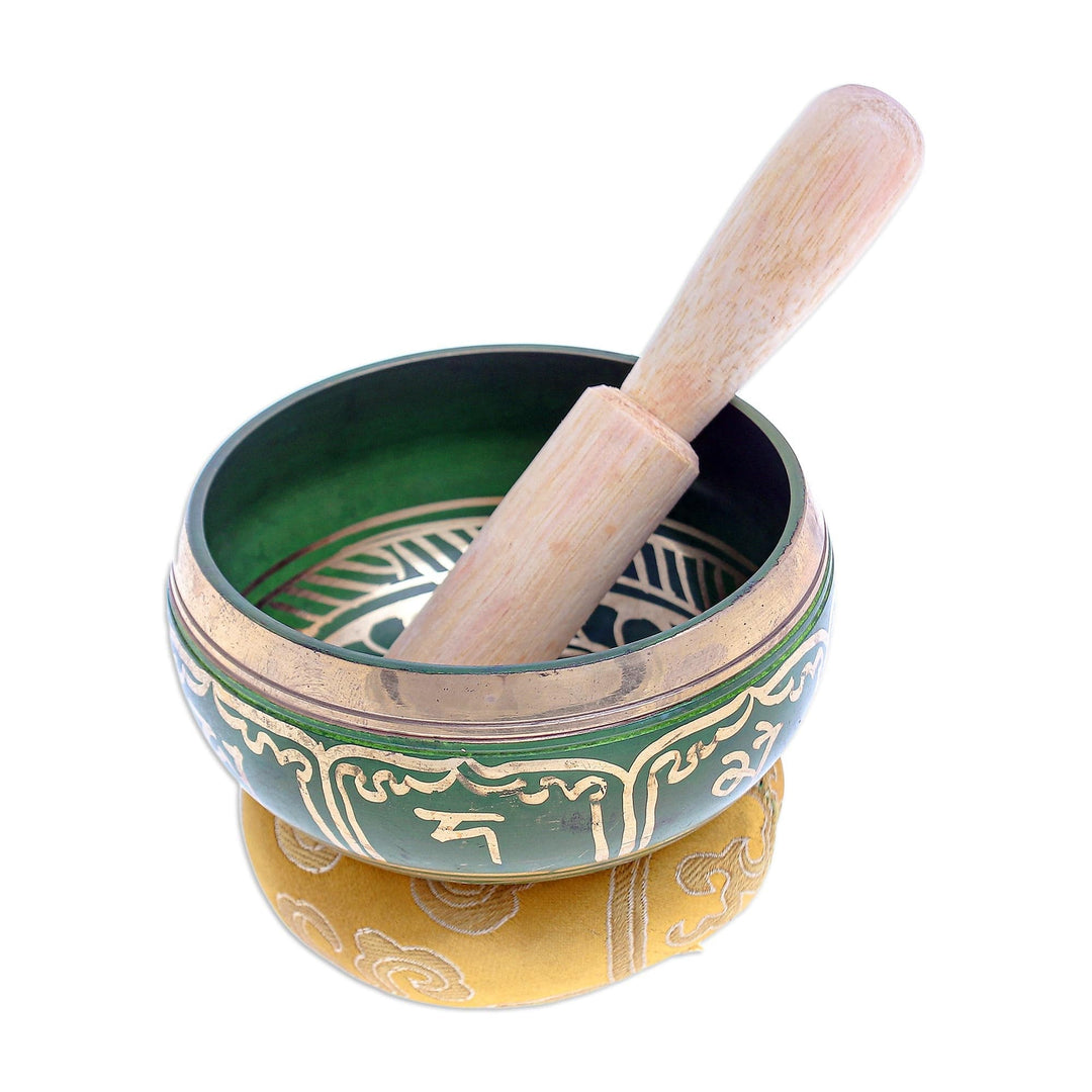 Hand Crafted Brass Alloy Singing Bowl Set (3 Pcs) - Green Spirit