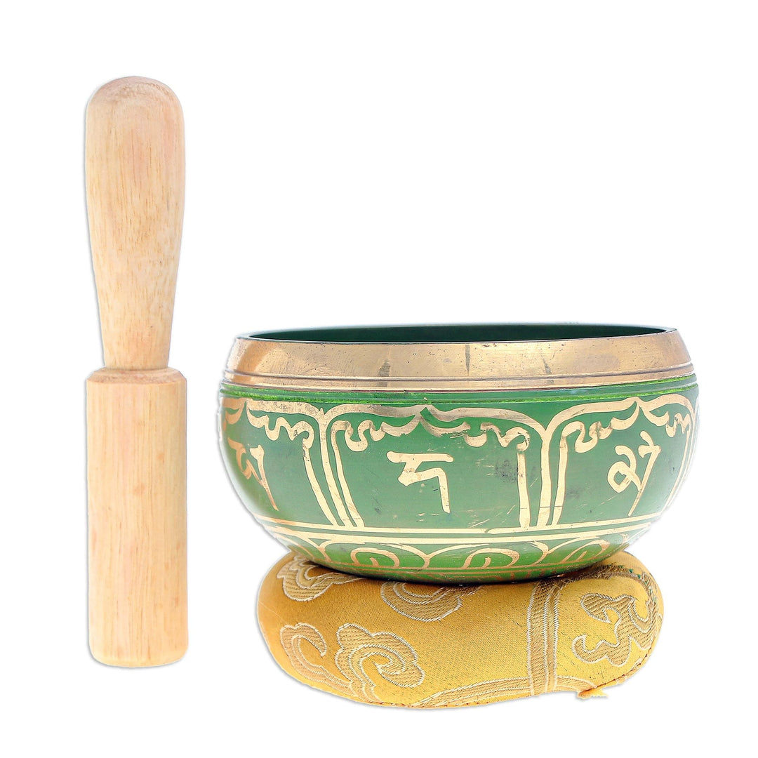 Hand Crafted Brass Alloy Singing Bowl Set (3 Pcs) - Green Spirit
