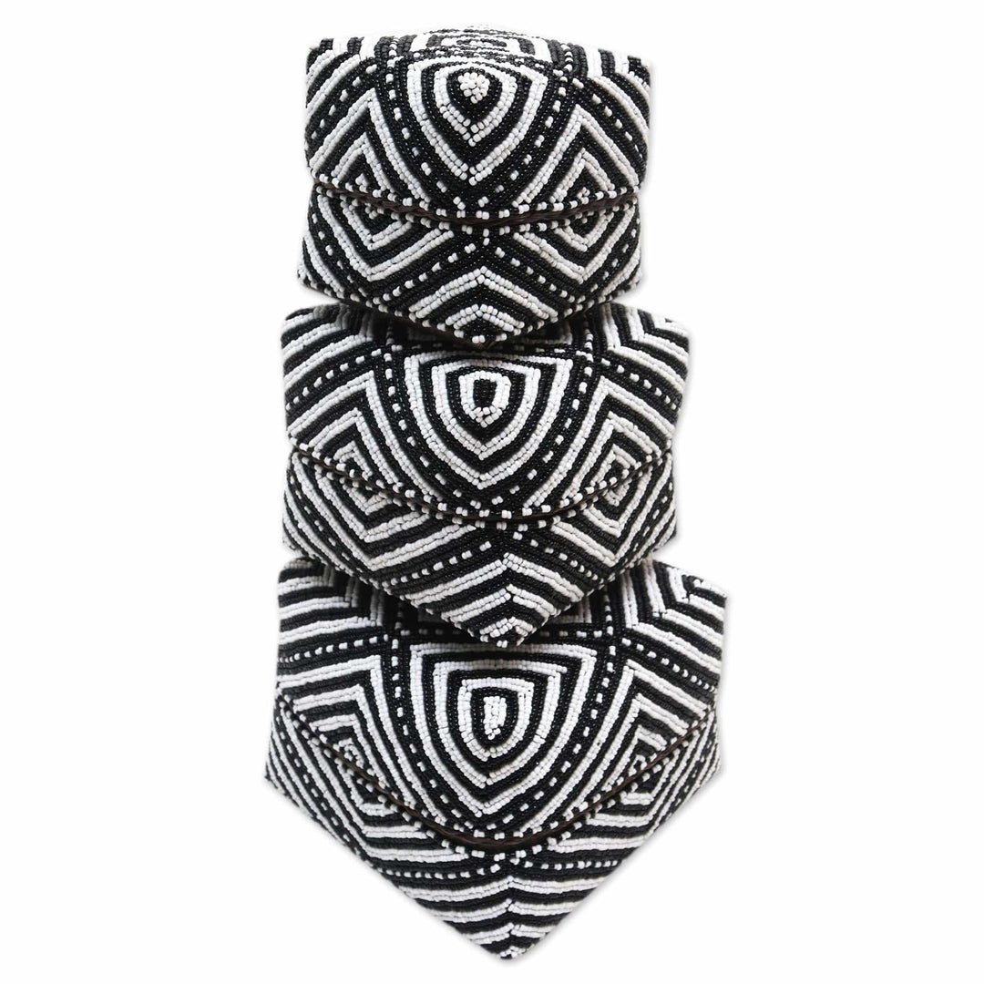 Embellished Decorative Bamboo Boxes (Set of 3) - Diamond Trance