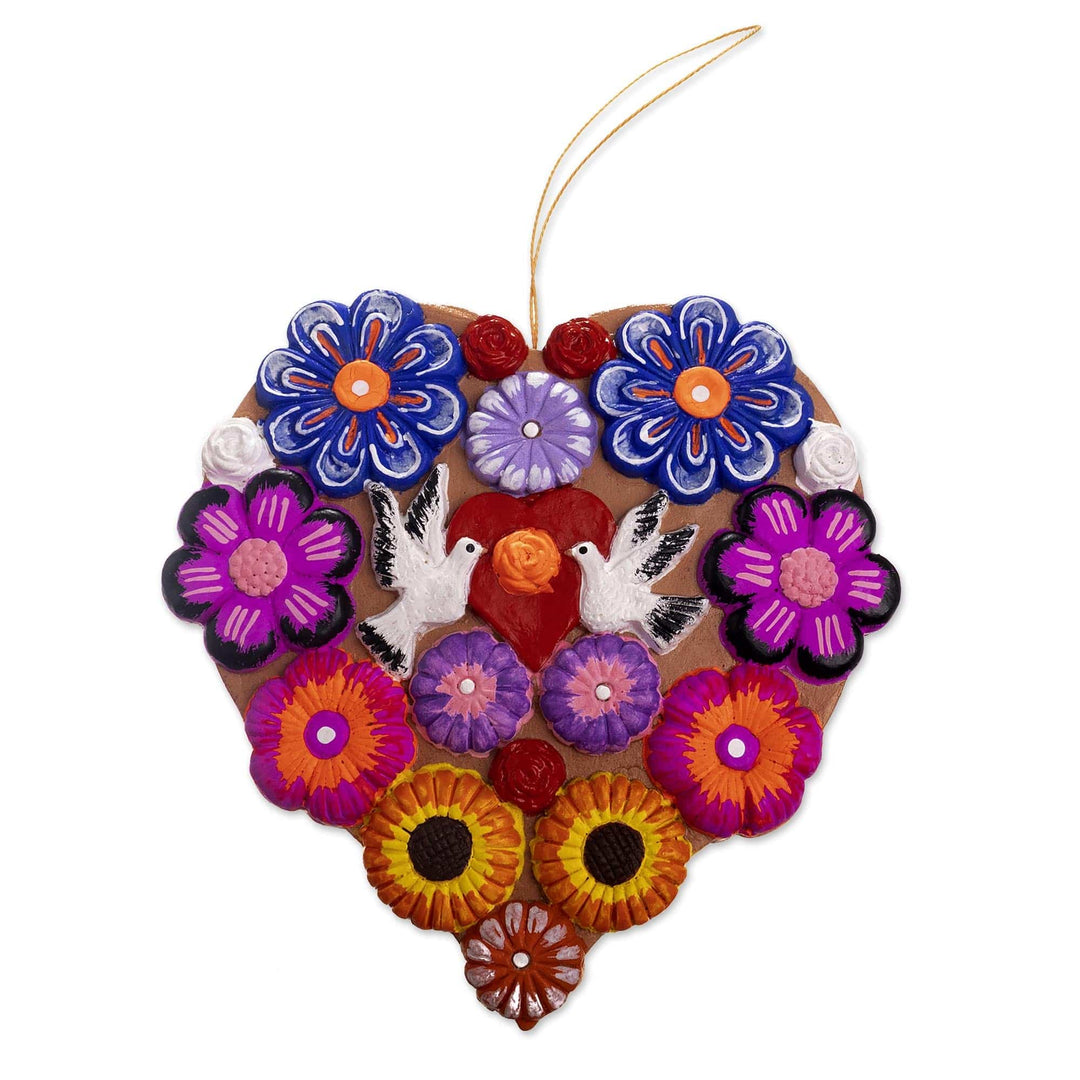 Hand Painted Dove Motif Ornament - Doves of Christmas