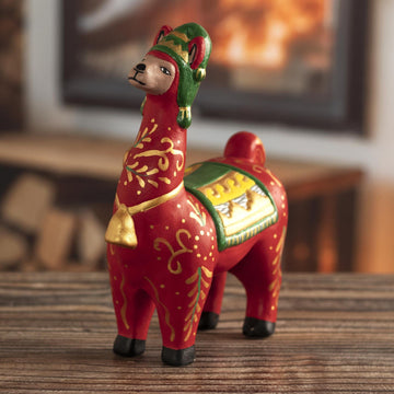 Holiday Llama in Red