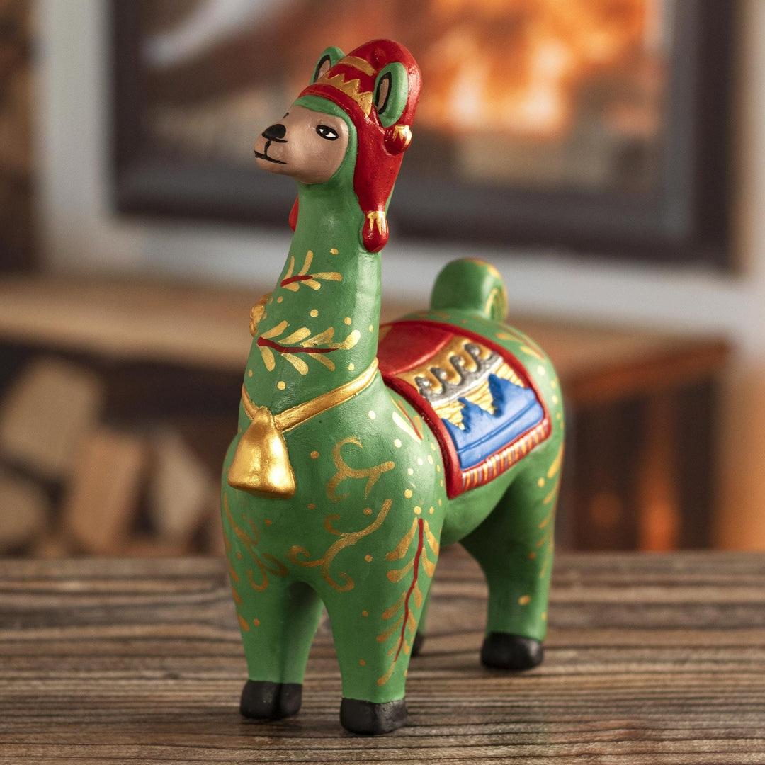 Holiday Llama in Green