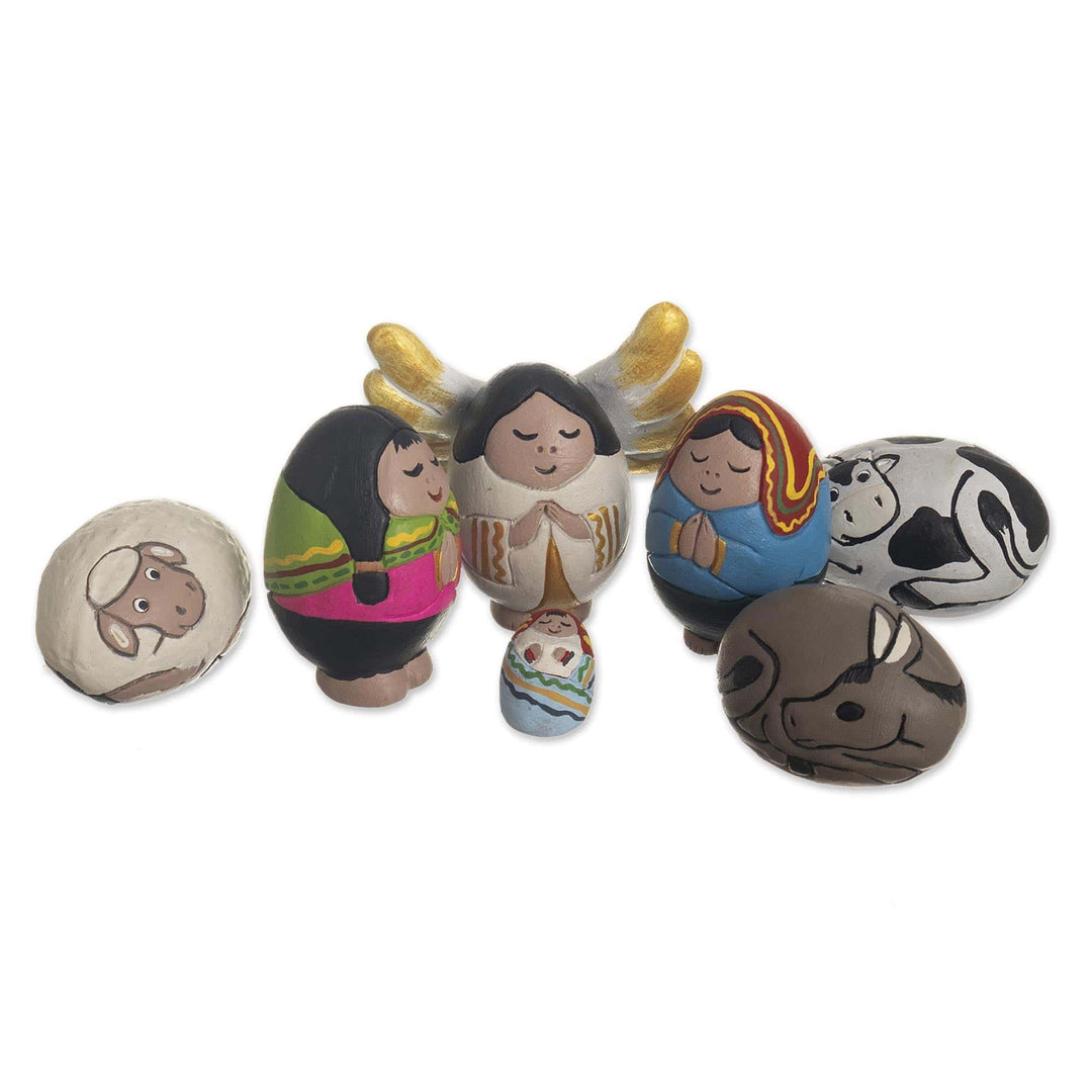 Handmade Nativity Scene from Peru (7 Pieces) - Eggcellent Christmas