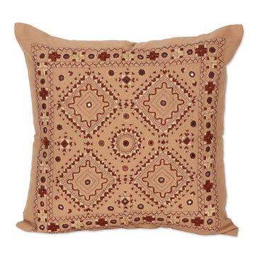 Cotton Cushion Cover with Geometric Motif - Geometric Delight