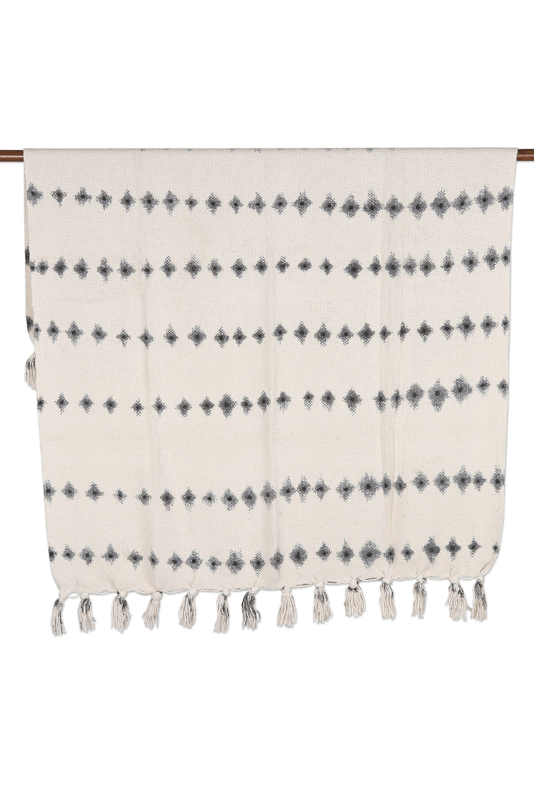 Tie-Dye Cotton Slub Throw from India - Diamond Waves