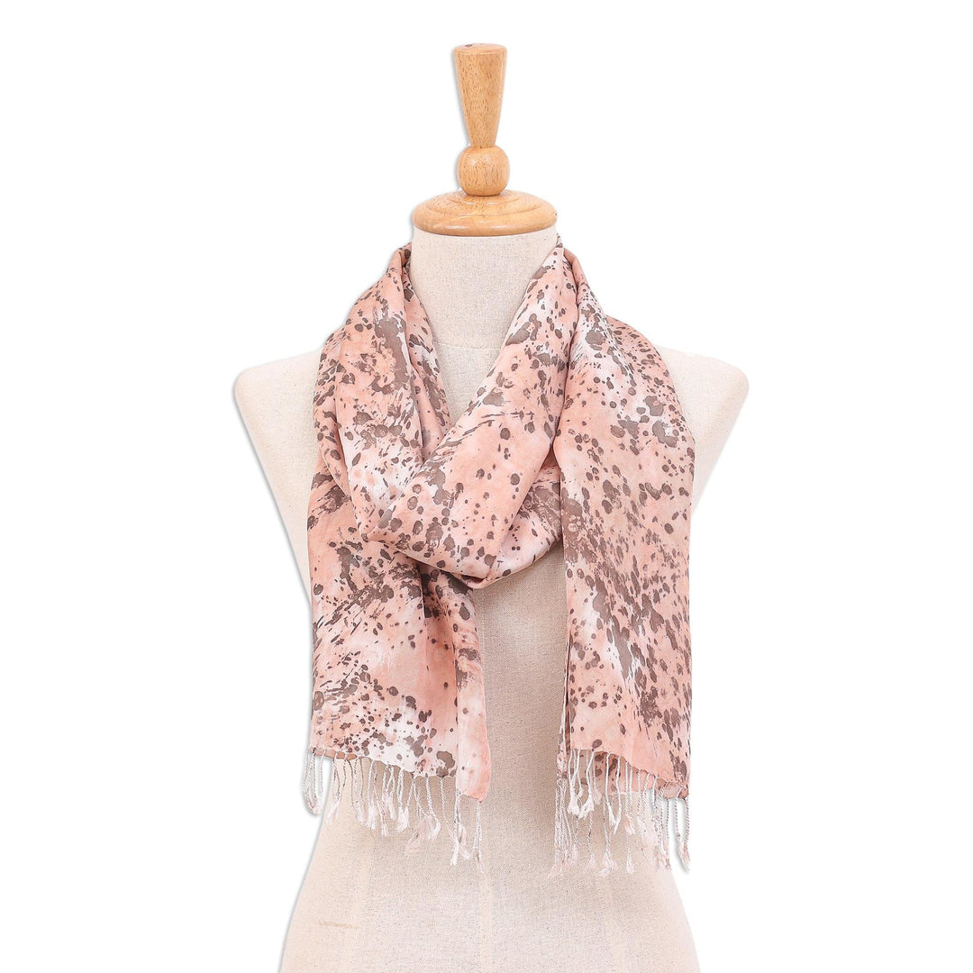 Hand-Painted Speckled Silk Scarf - Speckled Lanna
