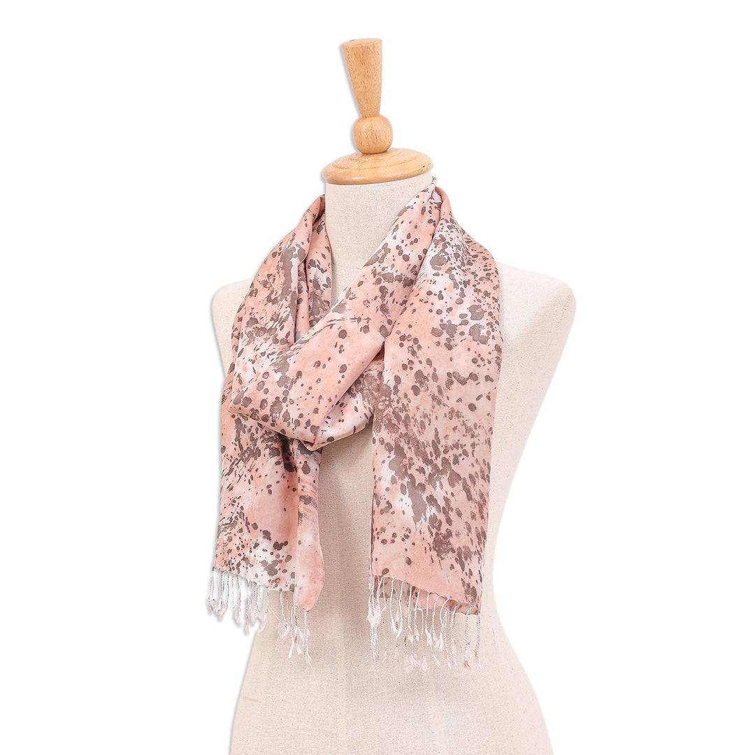 Hand-Painted Speckled Silk Scarf - Speckled Lanna