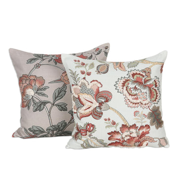 Cotton Cushion Covers with Tufted Embroidery (Pair) - Garden Fantasy