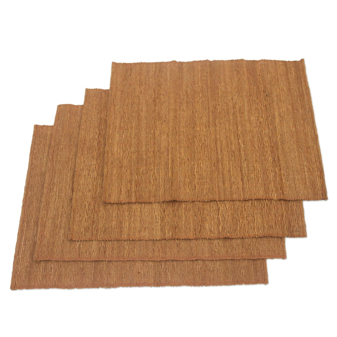 Woven Cotton and Natural Fiber Placemats (Set of 4) - Gingerbread