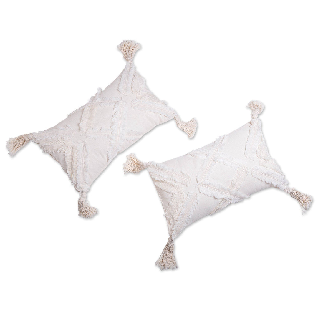 Hand Crafted Cotton Cushion Covers from Bali (Pair) - Heaven on Earth