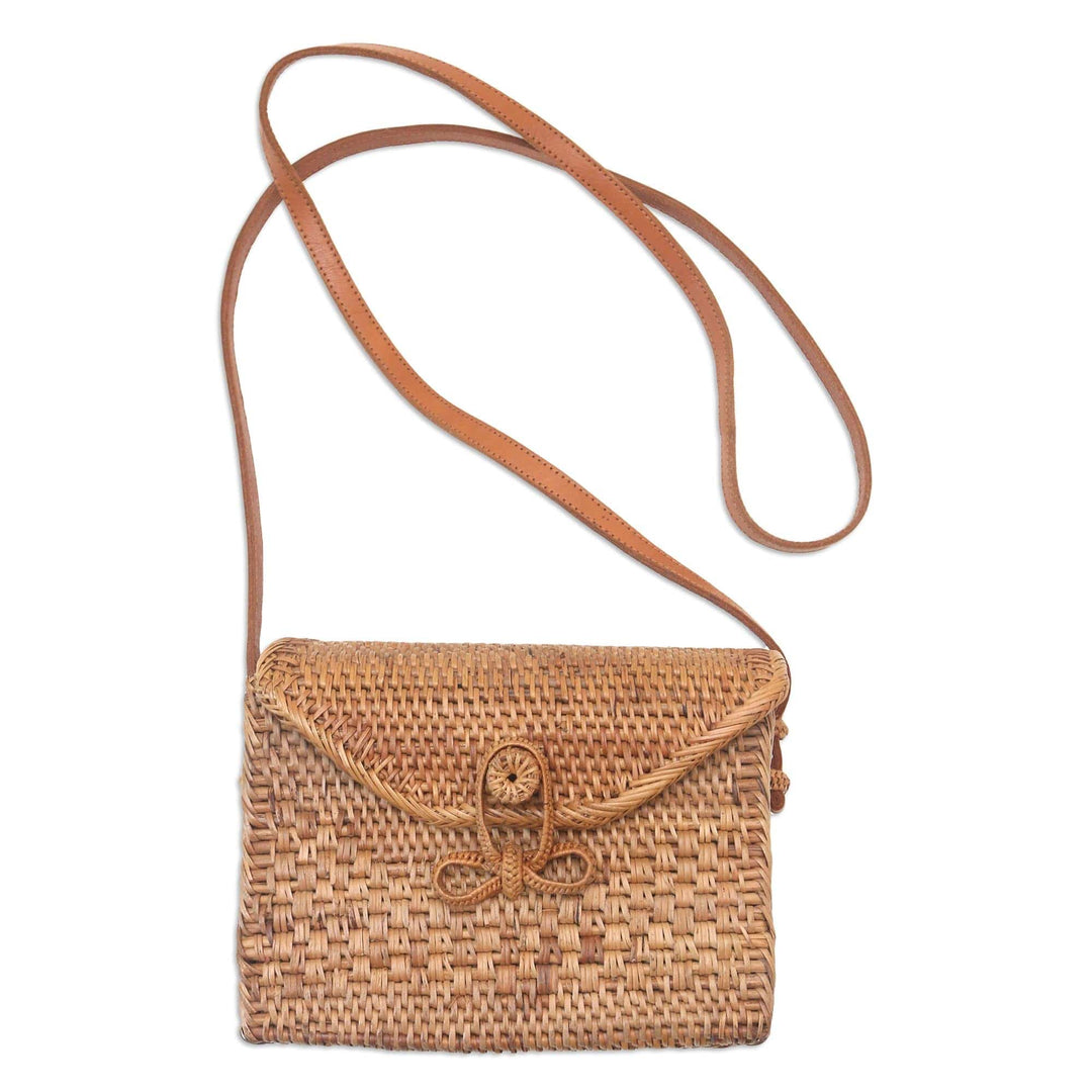 Hand-Woven Bamboo Sling Bag with Batik Lining - Here to Stay