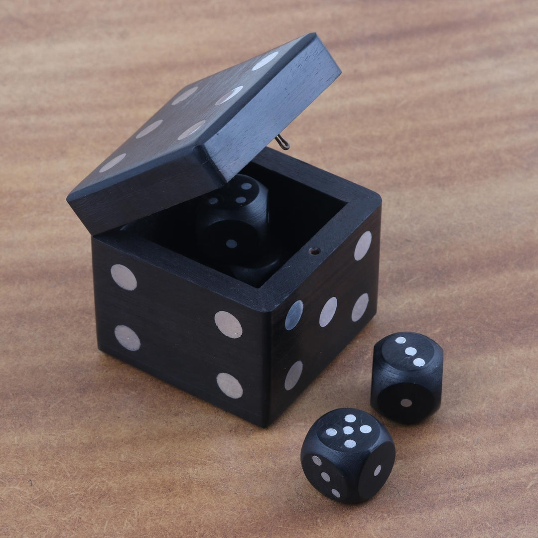 Five-Piece Acacia Wood Dice Set - Game of Fate