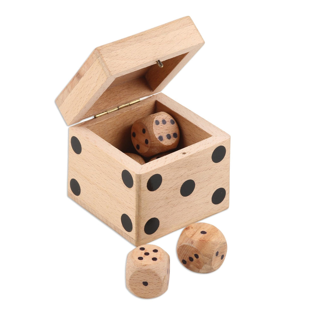 Five-Piece Wood Dice Set from India - Game of Luck