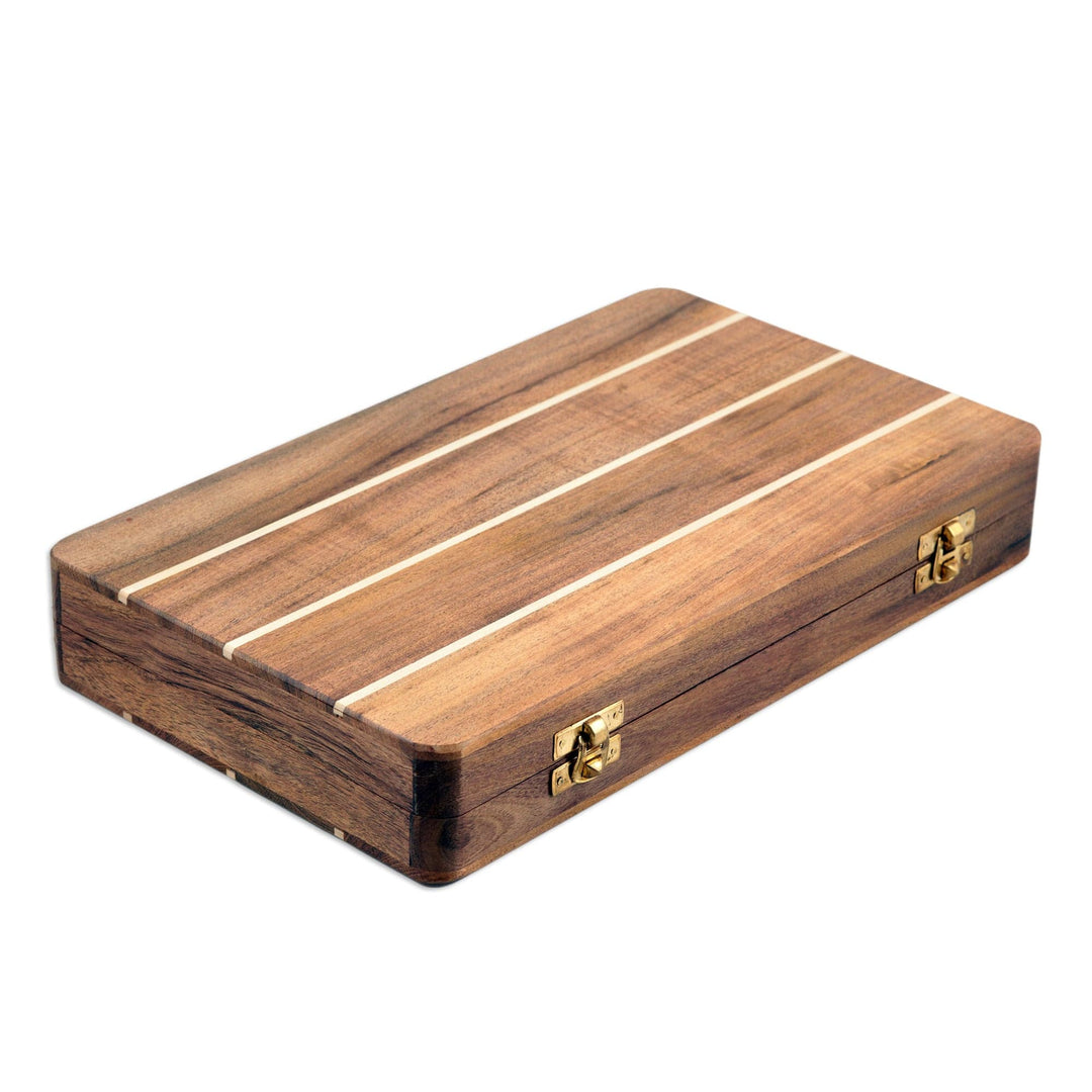 Handcrafted Acacia Wood Backgammon Set from India - Ancient Fun