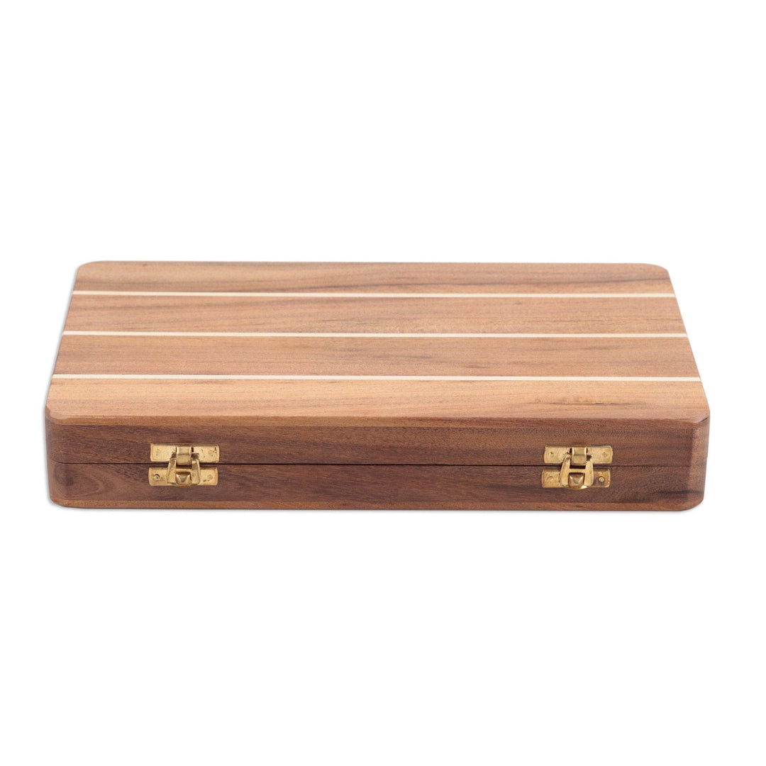 Handcrafted Acacia Wood Backgammon Set from India - Ancient Fun