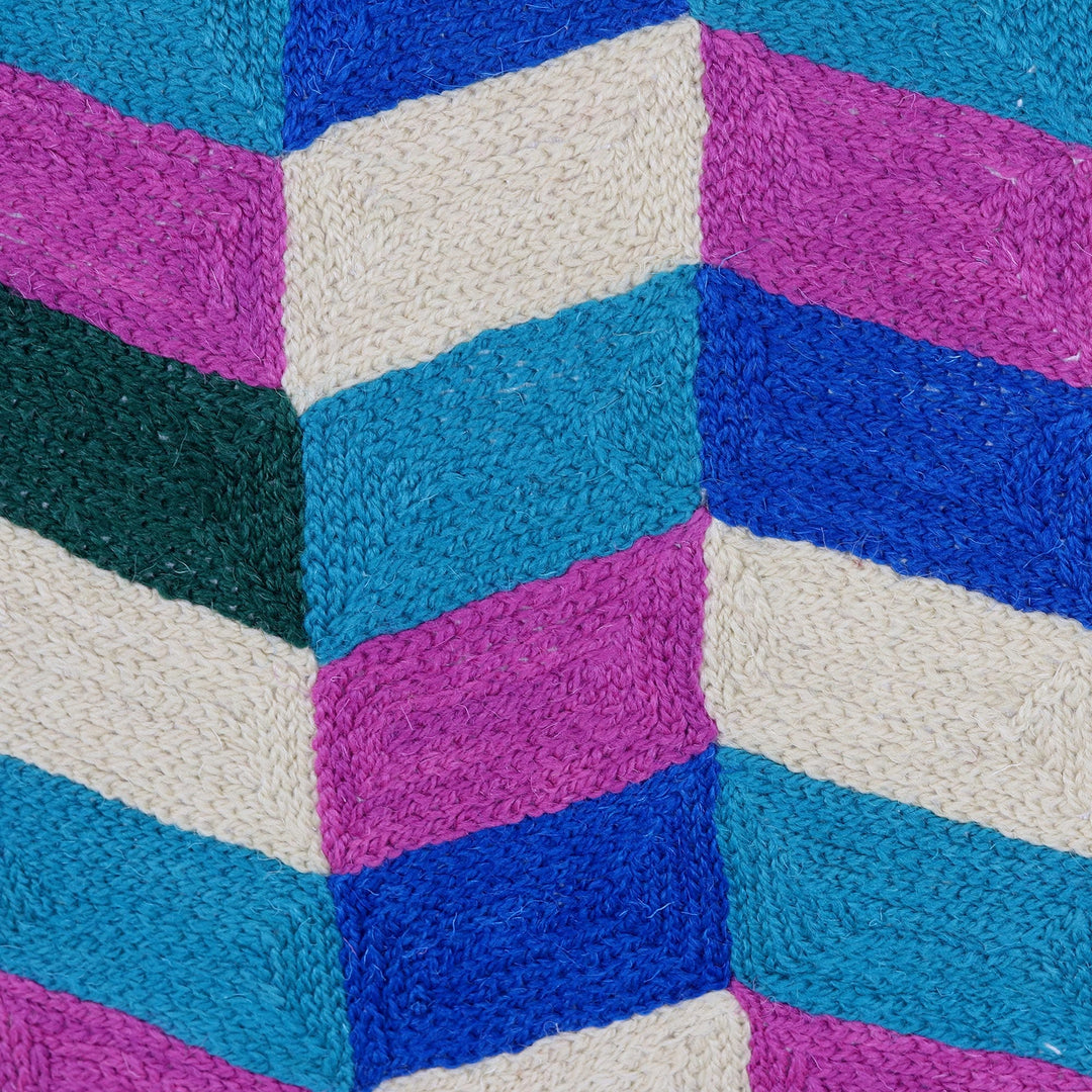 Cotton Cushion Covers with Geometric Motif (Pair) - Zigzag Maze