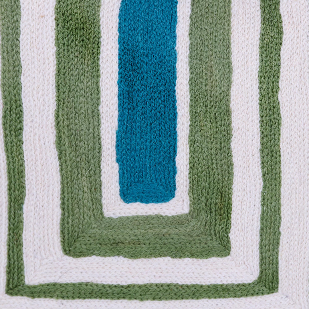 Chain-Stitched Cotton Cushion Covers (Pair) - Maze Haze
