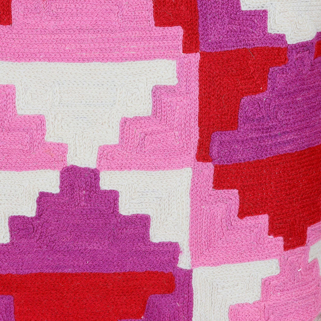 Embroidered Geometric Cotton Cushion Covers (Pair) - Video Games