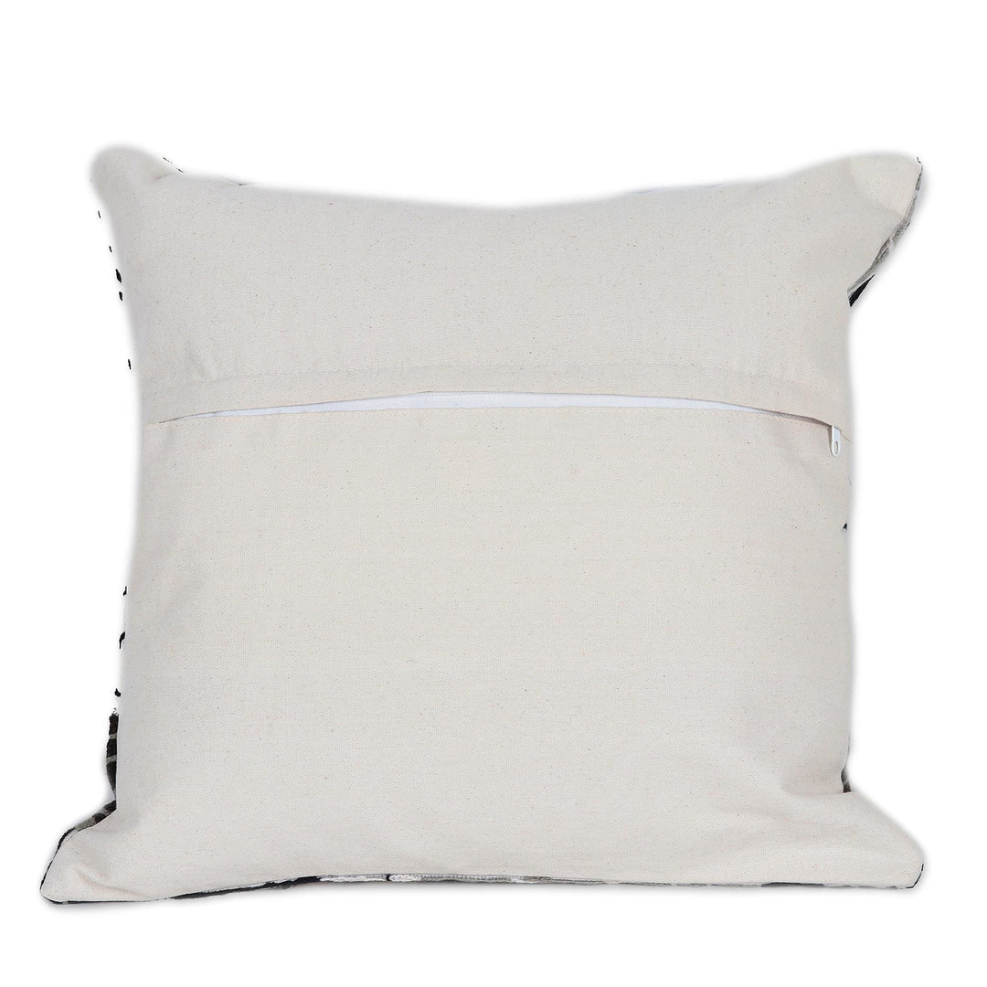 Embroidered Cotton Cushion Covers with Leaf Motif (Pair) - Leaf Pile