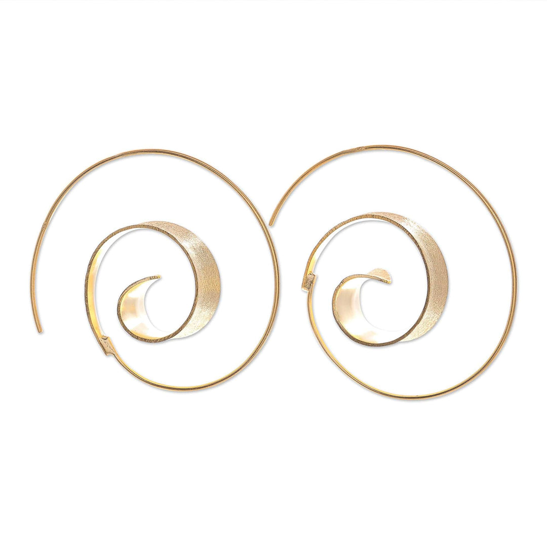 Artisan Crafted Gold-Plated Drop Earrings - Luxe Spiral